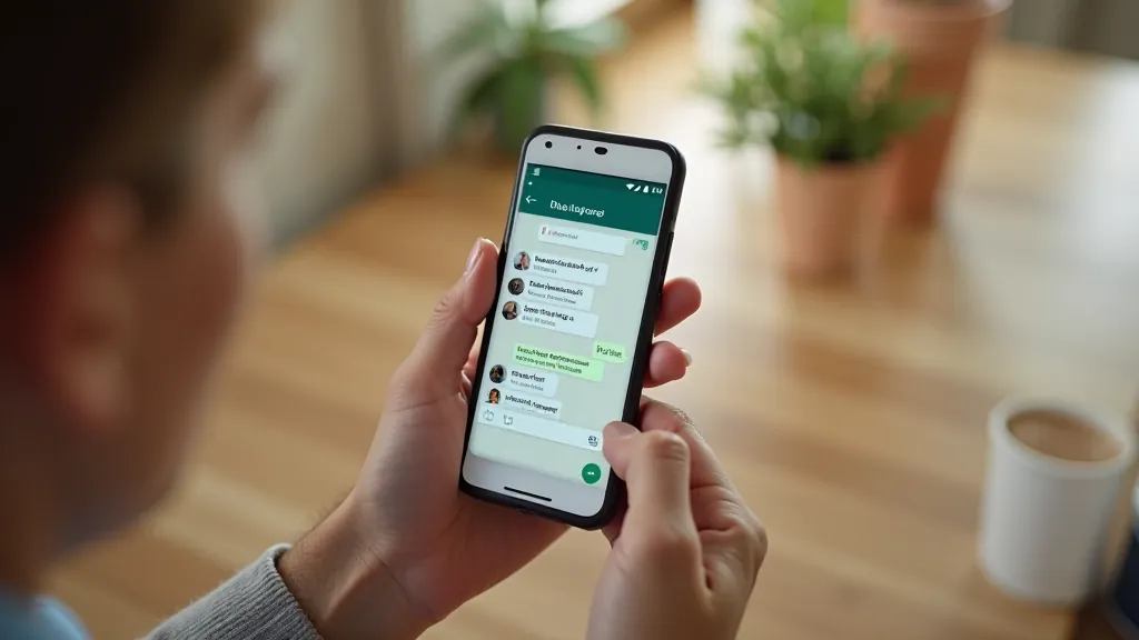 Rokās viedtālrunis ar WhatsApp grupu skaņas iespējām